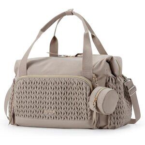Elegant Large Capacity Diaper Bag with Changing Pad - Ideal Hospital Bag - Taupe